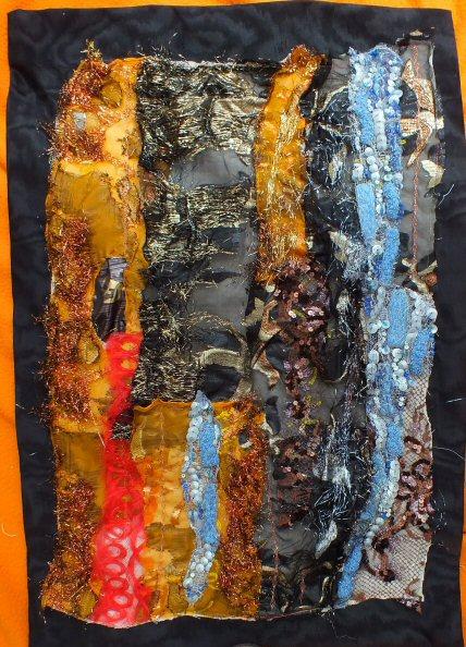 Les beaux restes 1 red jacqueline fischer art textile
